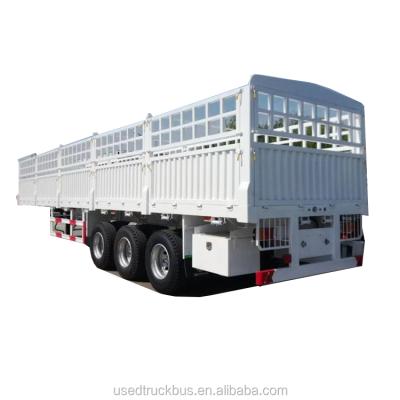 China China Steel Flatbed Truck 13m Barrier Semi Trailer 12 Tires 3 Alex 50 Ton Price for sale