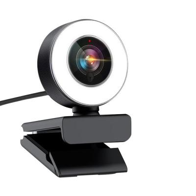 China ABS Plastic Mini Auto Focus Computer Camera Webcam 1920*1080 Resolution Fill Light Webcam LED Light Camera for sale