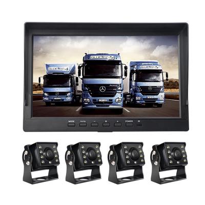 China 10.1inch 4 Cams Waterproof 360 Degree Bird View Truck Cam With AHD 720P Recording Truck VCR for sale