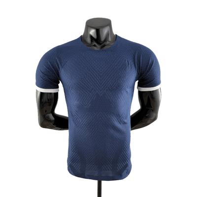 China Shirts & Main 2022 men's players short-sleeved version of the quick-drying breathable blue soccer shirt for sale