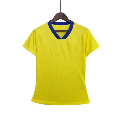 China Shirts & High Quality 22-23 New Season Women's Third Away Football Short Sleeve Shirt High Quality Yellow for sale