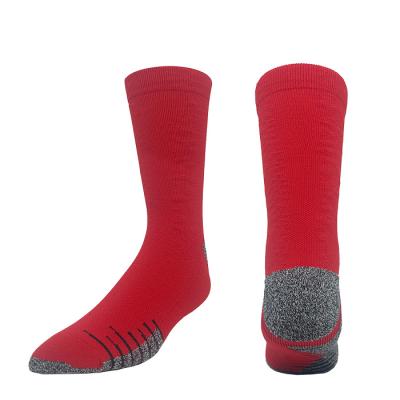 China Socks Wholesale Breathable Wear-Resistant Cotton Tube Football Socks Anti-Skid Mens Socks Red for sale