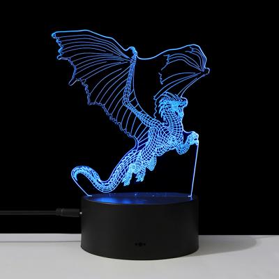 China Modern 3d Led Lamp Acrylic Led Night Light Lamps For Home Decoration 3 Colors Touch LED Light Night Lamp for sale