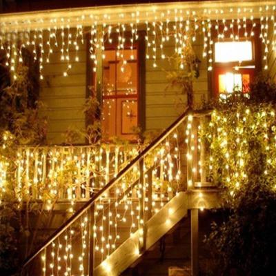 China 8 Modes Icicle Lights Christmas Garland Window Led String Lights Electric Fairy Lights For Street Garland Decoration for sale