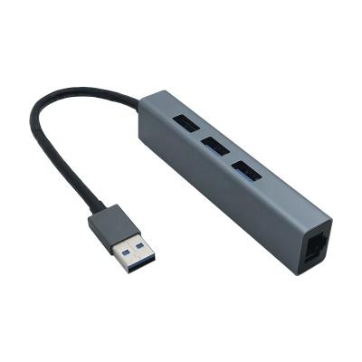 China SuperSpeed ​​/ Slim and Compact 4-Port USB 3 Male to Ultra Slim Female 3.0 Data USB Port Ethernet HUB for sale