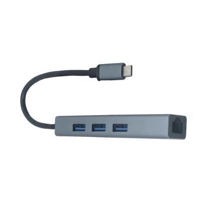 China SuperSpeed ​​/ Slim & Compact Type C Male To USB C Female Ethernet HUB 3.0 Gigabit Network Adapter For PS2 for sale