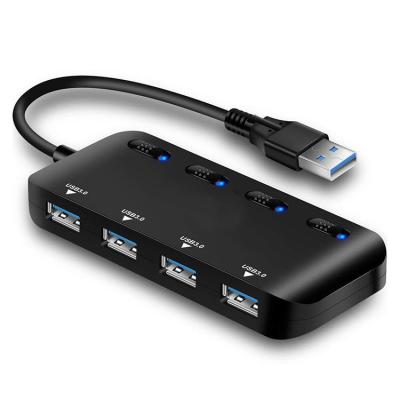 China Cable/USB/Mouse/Keybord/Camera USB Hub 3.0 Powered Splitter Pron Hub Ultra Slim 4 Port USB Hub With Power Supply for sale