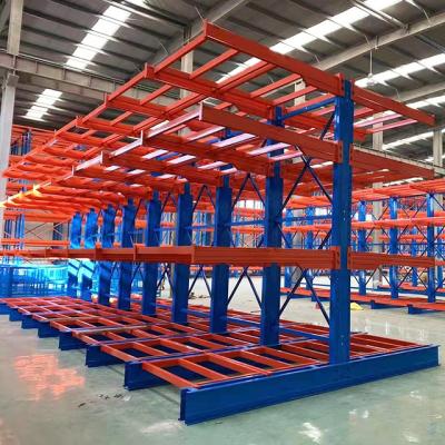 China Corrosion Protection Steel Side Arm Warehouse Shelf Storage Rack Q235B Heavy Duty Cantilever Double Racking for sale