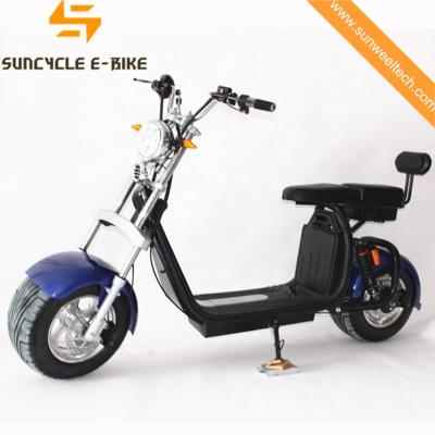 China Bluetooth speaker +led lights Suncycle new style fat tire electric scooter citycoco 2000W for sale