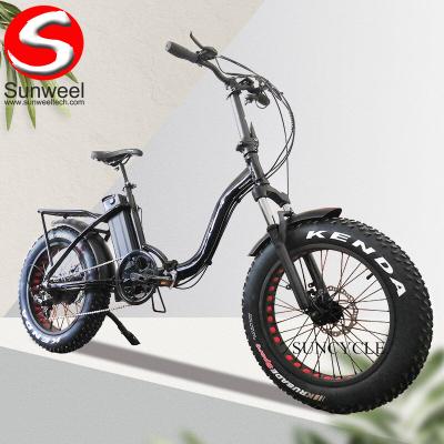 China Aluminum Alloy US Warehouse 20 Inch 4.0 Fat Tire Ebike 500W 1000W City Fast Folding Electric Bike For Adults for sale