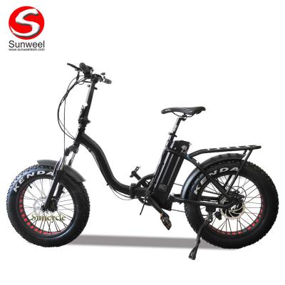 China Folding Electric Bicycle Big Wheel Electric Cargo Bike 20inch Tire 48v 500W Fat Running Type for sale