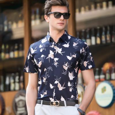 China Anti-pilling Newcomer fashion short sleeves shirt button down shirt men's T-shirt men's plain satin shirt for sale