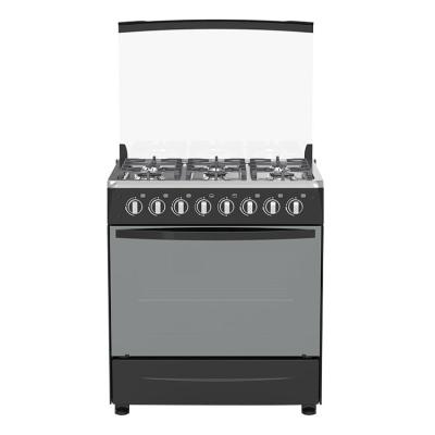 China OEM Changhong Factory Household Black Color Custom Body 6 Burner Freestanding Gas Stove With Oven for sale