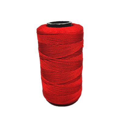 China Factory sale 210D/12 high tenacity red color 100% polyester filament twsited fishing twine for sale