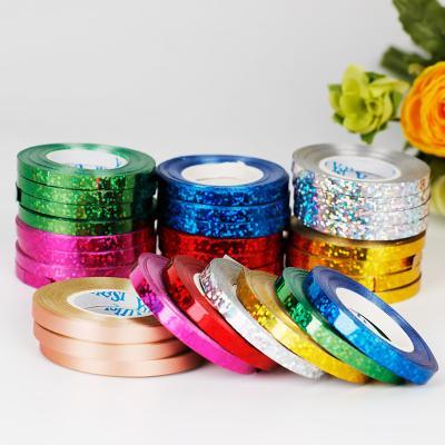 China 10m PVC Laser Balloon Ribbon Color Sequins Balloon Ribbon For Wedding Birthday Decoration for sale