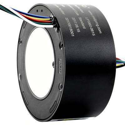 China 60mm ID Through Hole Slip Ring of 6 Circuits Transmitting 15A Per Wire for sale