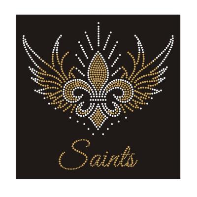 China Flatback Customized Rhinestone Transfer Saints Heat Transfer Wholesale for sale