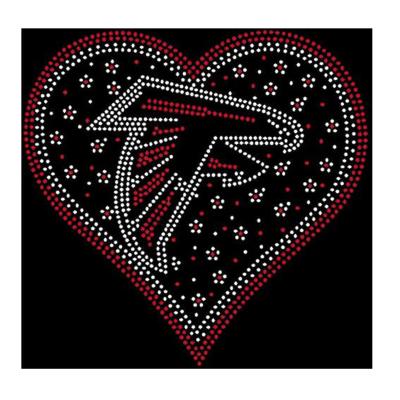 China Custom Flatback Hotfix Crystal Heart Falcons Rhinestone Transfer Iron On Pattern For Apparel for sale