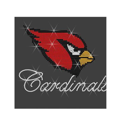 China Custom Rhinestone Quick Transfer Flatback Factory Delivery Arizona Cardinals Logo Patterns for sale