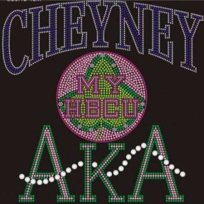 China Custom Flatback My HBCU Cheyney AKA Pearl Rhinestone Transfer Wholesale for sale