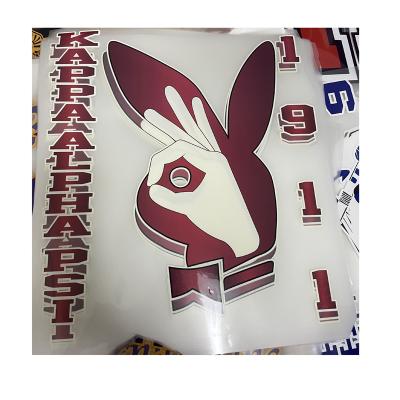 China 3D Raised Logo and Soft USA Market Hot Sale Easy Peel Off Designs Custom Sublimation Logo Screenprint Printable Clothing Transfer for sale