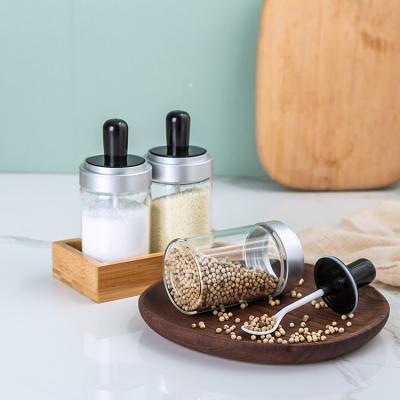 China Lanfengye 250ml Viable Glass Seasoning Bottle Set Containers Glass Wholesale Kitchen Condiment Condiment Moisture Proof Bottle for sale