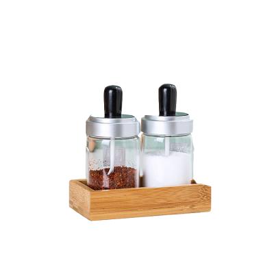 China Lanfengye 250ml Viable Glass Seasoning Bottle Set Kitchen Condiment Bottles Glass Condiment Containers Moisture Proof Wholesale for sale