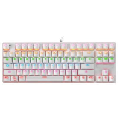 China Plug and play Amazon 2022 well selling keyboard 87 keys RGB waterproof mechanical gaming keyboard with multimedia function keys for sale