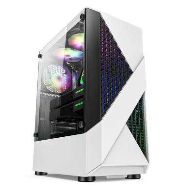 China With Fan Newest Fashion Aluminum Alloy Tempered Glass Table PC RGB Computer Case Atx for sale