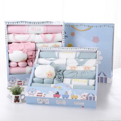 China Spring And Gift Box 18 Pcs Summer Cotton Pure Newborn Baby Underwear Breathable Newborn Baby Suit for sale