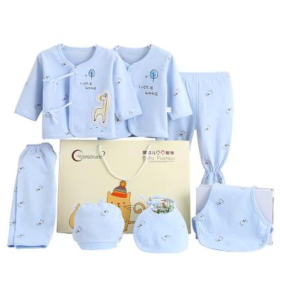 China Anti-Shrink Newborn Must Have Advanced Baby Full Suit With Baby Party Cotton Gift Box 7 Pcs Neutral Baby Clothes Along for sale