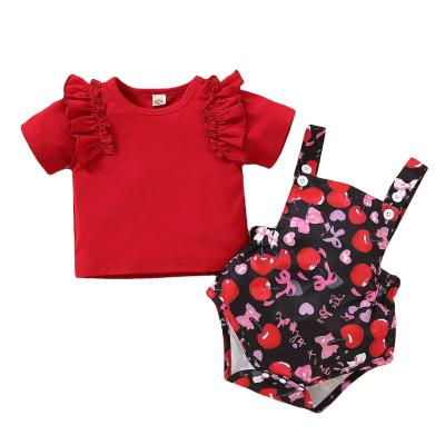 China Summer Baby Clothing Anti-Shrink New Baby Short Sleeve Top +Suspender Briefs Baby Costume for sale