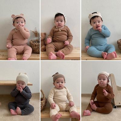 China Best price anti-shrink with wholesale 100% cotton 2pcs long sleeve baby clothes sets autumn long pants baby clothing sets for sale