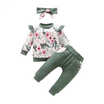 China Comfortable Anti-Shrink Baby Clothes Newborn Baby Set Print Baby Clothes Girls Sets for sale