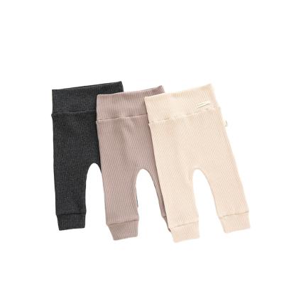 China High Quality Color Fade Proof Babies Cotton Baby Kids Gaiters Pants Stripe Knitted Casual Kids for sale