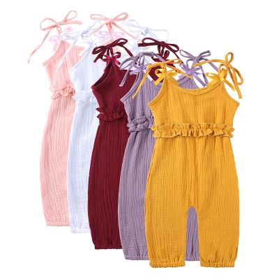 China Latest European Summer Design Cute Baby Clothing Sling Jumpsuit Outfits for sale