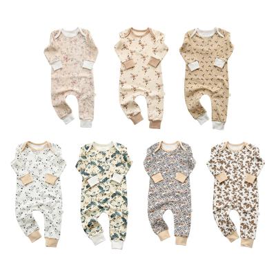 China Wholesale Spandex/Cotton Spring Autumn Long Sleeve Infant Kids Jumpsuit Onesie Baby Rompersold Pajamas for sale