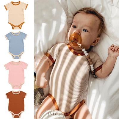 China Wholesale Spandex/cotton onesie summer jumpsuit infant baby clothes newborn short sleeve romper for sale