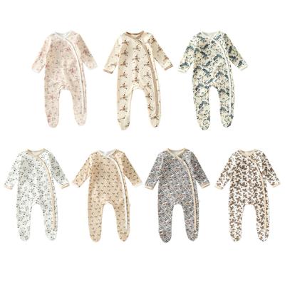 China Wholesale Breathble Comfortable Import Baby Cotton Print Pajamas Rompers Soft Clothes Baby Overalls for sale