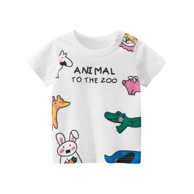 China Baby Boy Girls Anti-Shrink T-shirt Kids Short Sleeve Soft Cotton Summer Kids Clothing Simple T-Shirts for sale