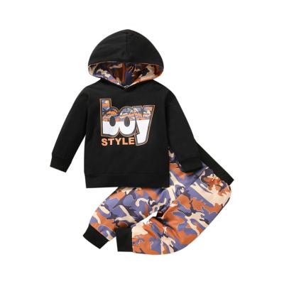 China RTS Breathable 100% Cotton Fashion Baby Boy Clothing Sets Camouflage Print Autumn Baby Clothing Sets for sale