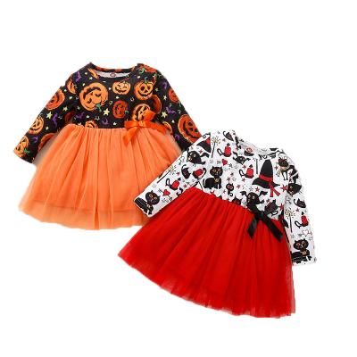 China Anti-wrinkle Halloween Babies Clothing 1 Year Old Baby Dress For Girls Autumn Toddler Girls Dresses (Old) for sale