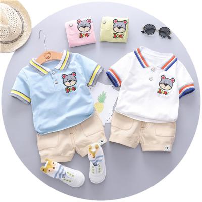 China Hot Sale Summer Kids Clothing Sets Anti-Shrink Baby Boy Clothing Sets 2pcs T-shirt Cargo Pants Suit Set for sale