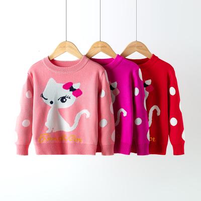 China Fashion Sweater Girl Long Sleeve Round Neck Anti-Shrink Knitted Sweaters For Kids for sale