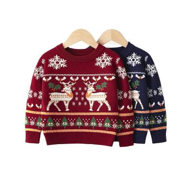 China Wholesale New Design Round Neck Pullover Christmas Sweater Anti Shrink Kids Knitted Clothes for sale