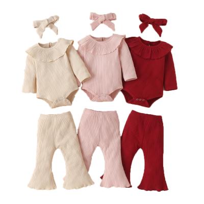 China OEM/ODM Breathable Baby Suit Custom Baby Clothes Ribbed Babies' Clothing Sets for sale