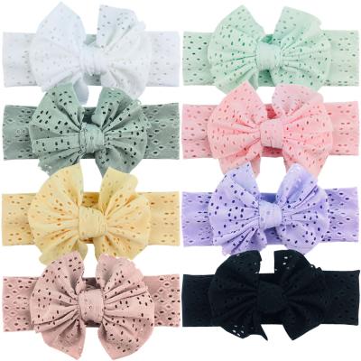 China Wedding infant elastic baby ball bow turban hair bands kids tie headwear kids hair accessories headbands for sale