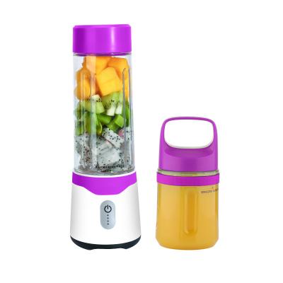 China Customized Multifunction Colourful Glass Usb Rechargeable 6 Leaf Knife Electric Juicer Bottle Drinking for sale