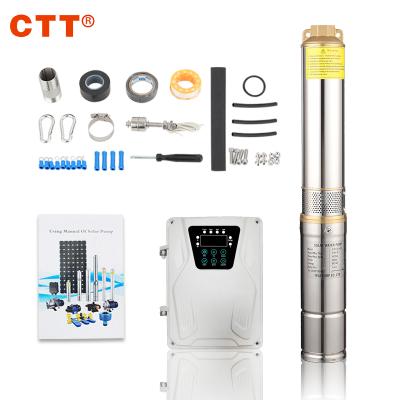 China solar water kit solar pump system pump submerged 48 volt solar deep borehole pump solar kit 3FLD3.2-80-48-750 for sale