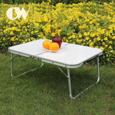 China Modern White Outdoor Picnic Mini Square Aluminum Folding Table Camping for sale